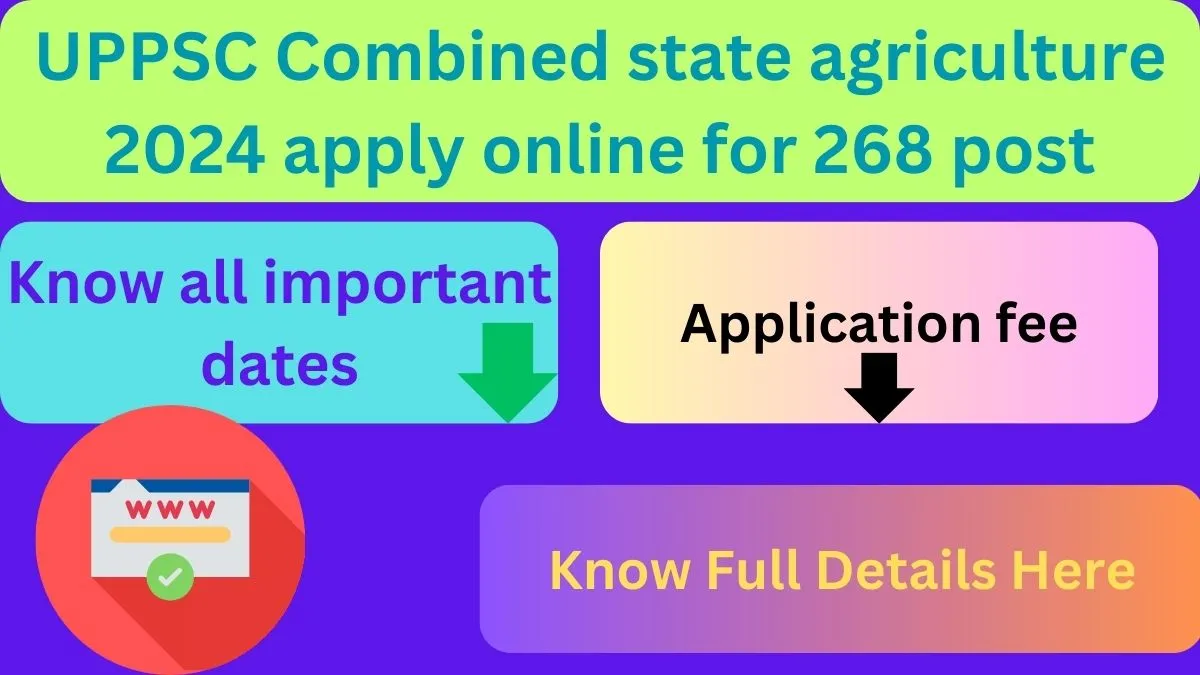 UPPSC combined state agriculture 2024 apply online for 268 post