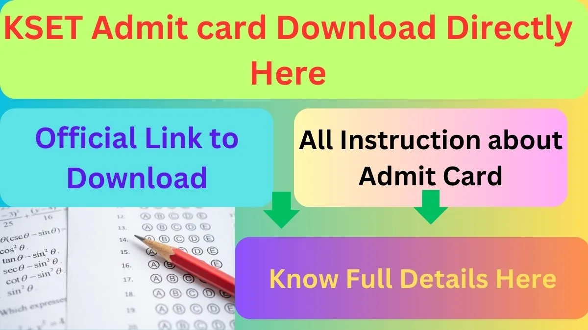 KSET Admit card Download Directly Here