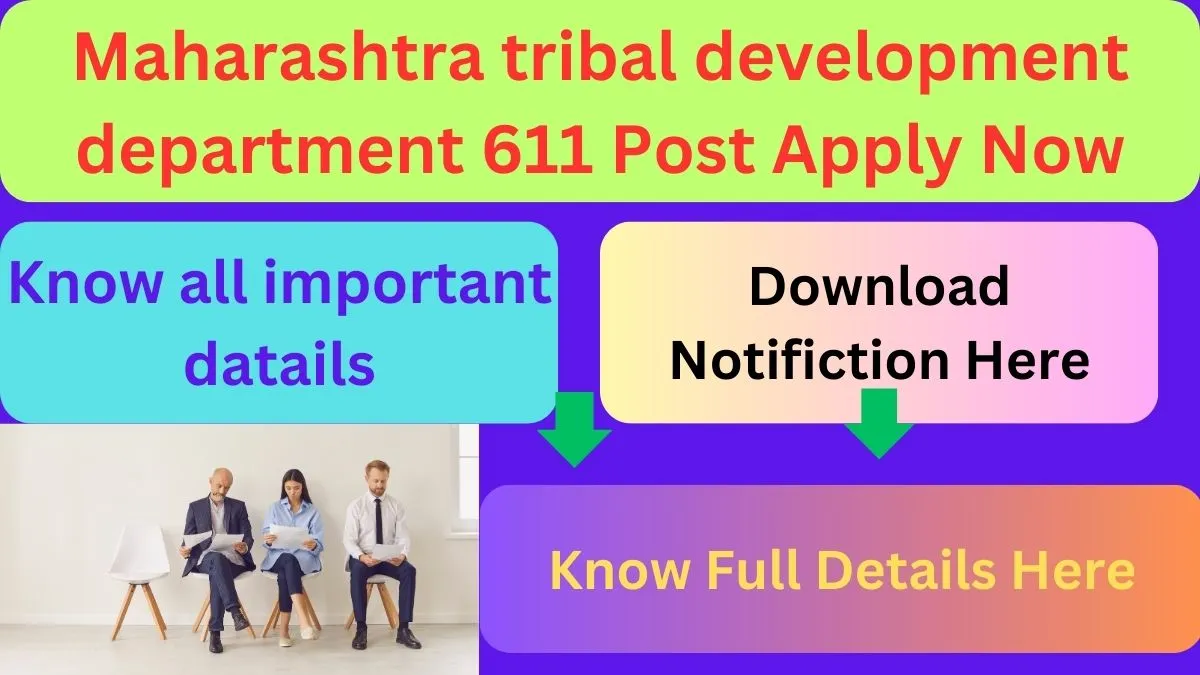 Maharashtra tribal development department 611 Post Apply Now