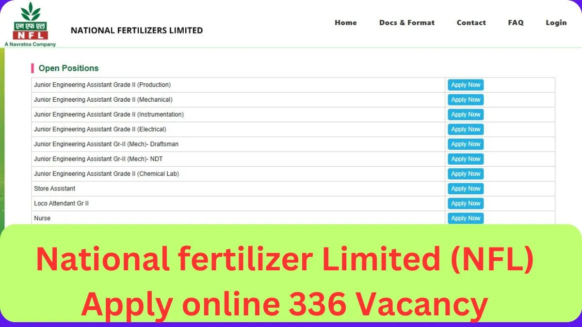 National fertilizer Limited NFL apply online 336 posts