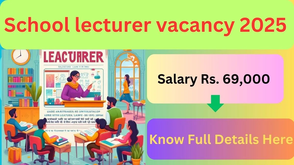 School lecturer vacancy 2025