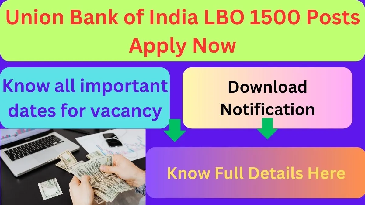 Union Bank of India LBO 1500 post apply now